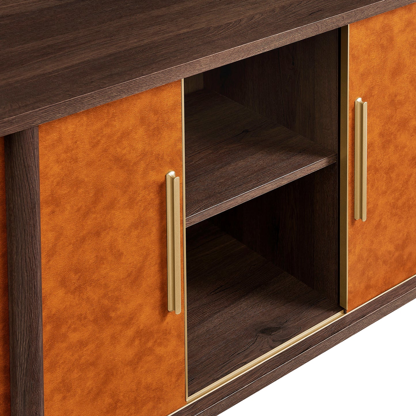 Coralie Curved Vegan Leather Oval Sideboard by Modway EEI-7373-WAL-TAN