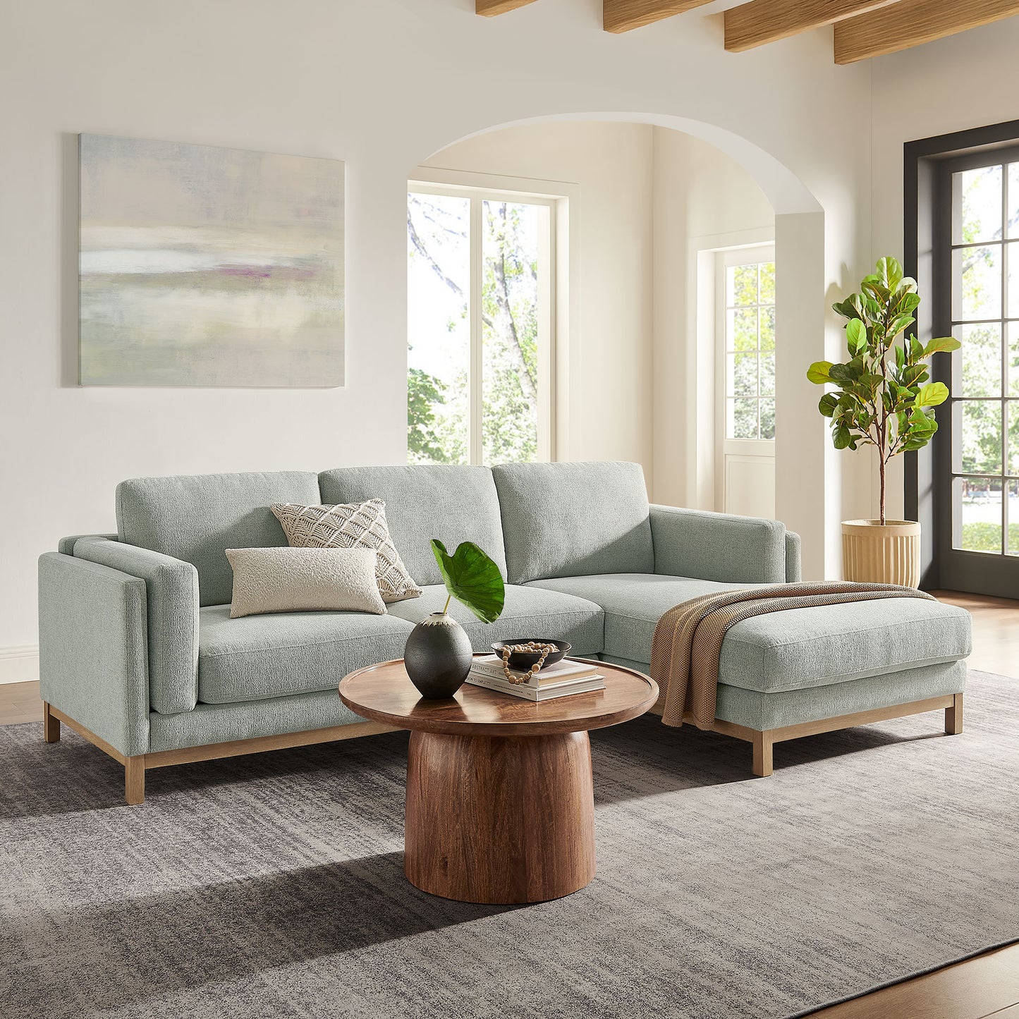 Roscoe Right-Facing Fabric Sectional Sofa with Chaise by Modway EEI-7375