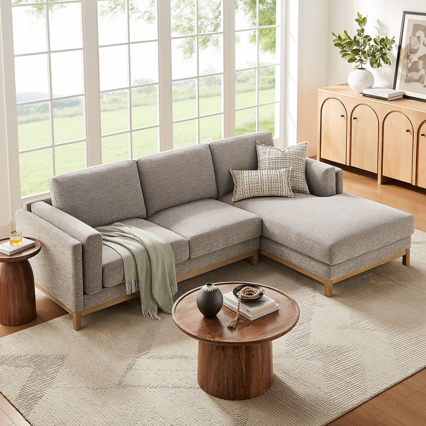 Roscoe Right-Facing Fabric Sectional Sofa with Chaise by Modway EEI-7375