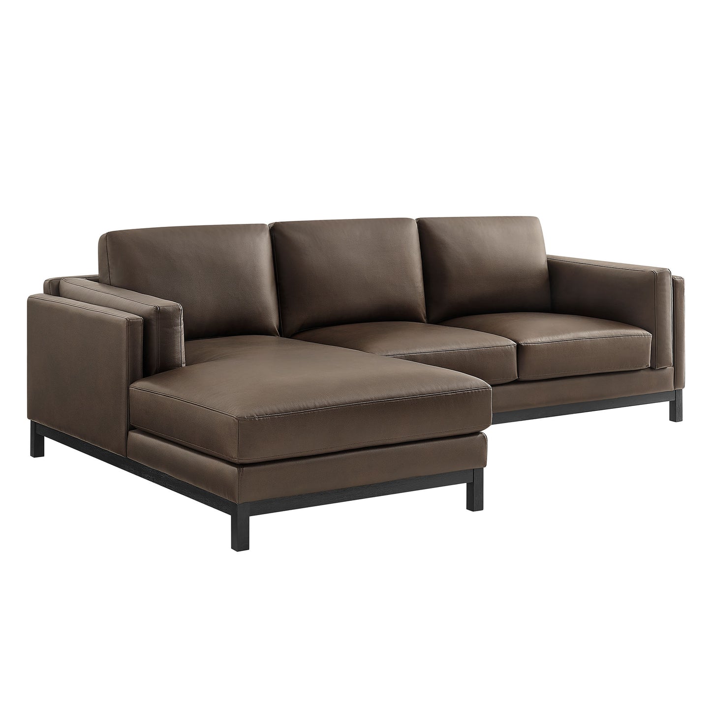 Roscoe Left-Facing Vegan Leather Sectional Sofa with Chaise by Modway EEI-7376