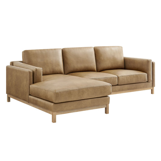 Roscoe Left-Facing Vegan Leather Sectional Sofa with Chaise by Modway EEI-7376