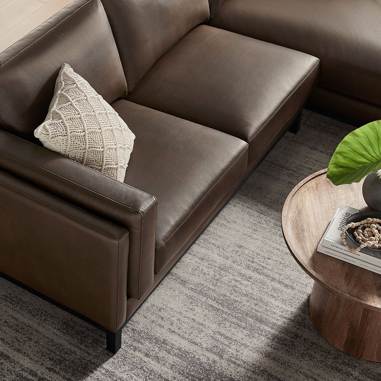 Roscoe Contemporary Vegan Leather Sectional Sofa with Chaise by Modway EEI-7377