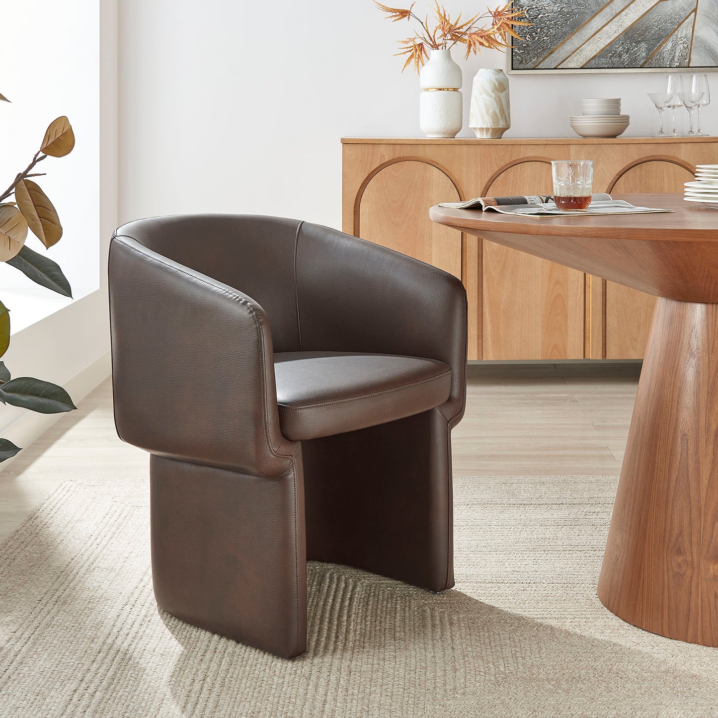 Verity Barrel Back Vegan Leather Dining Chair by Modway EEI-7383 Modern Upholstered Design