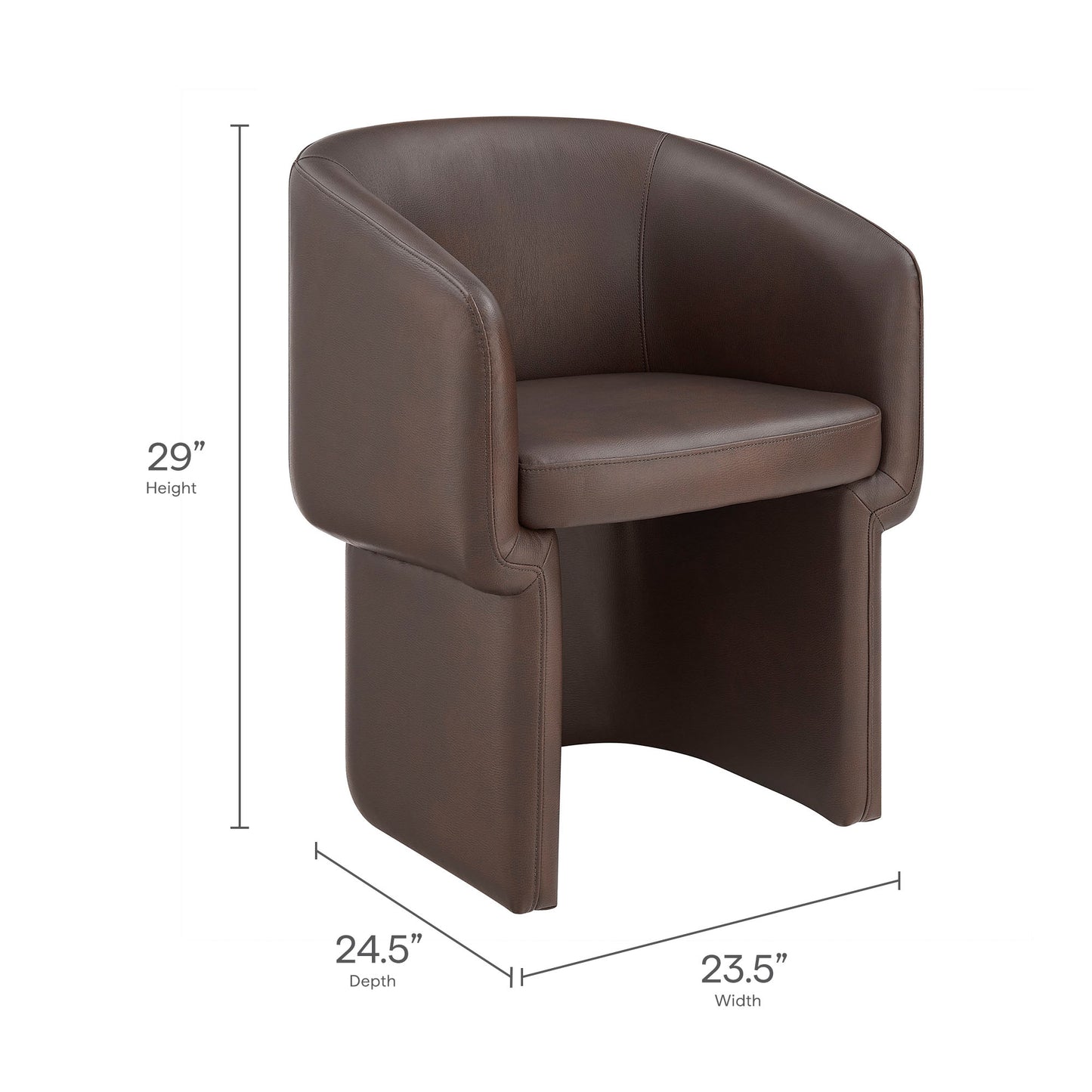 Verity Barrel Back Vegan Leather Dining Chair by Modway EEI-7383 Modern Upholstered Design