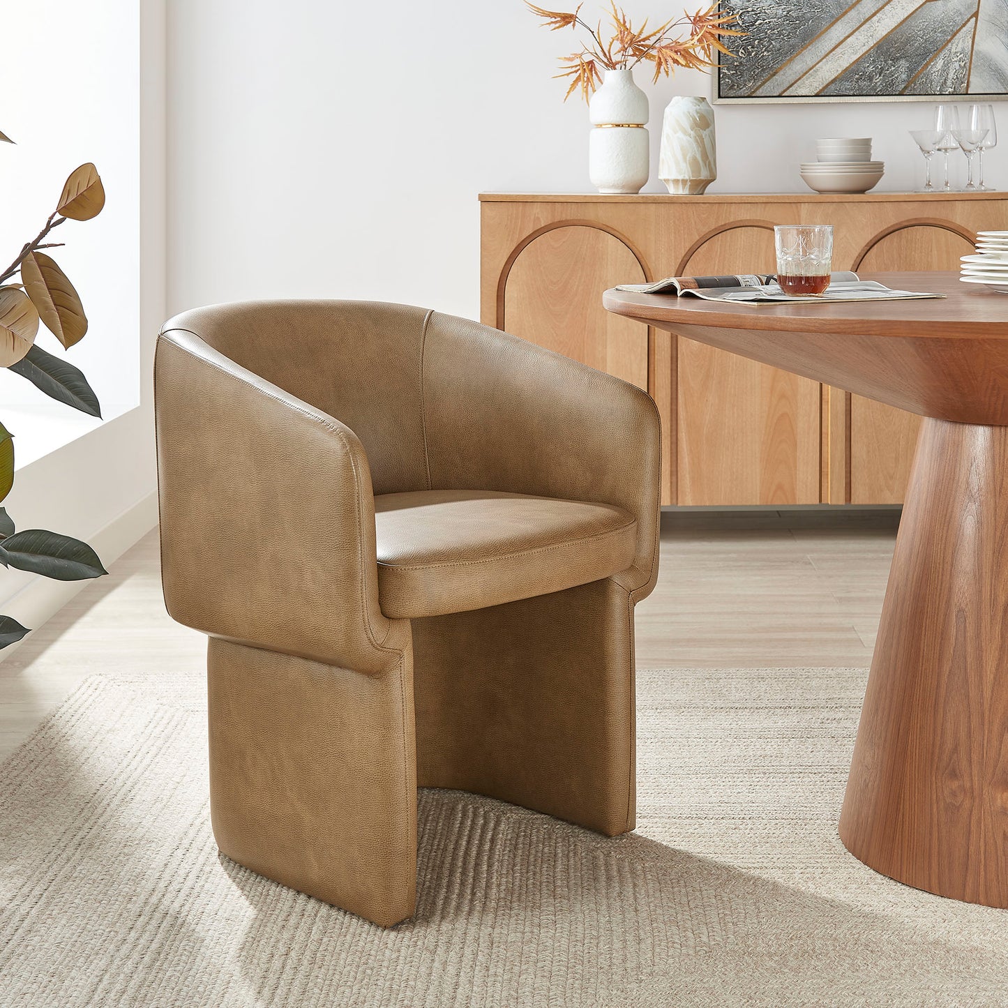 Verity Barrel Back Vegan Leather Dining Chair by Modway EEI-7383 Modern Upholstered Design