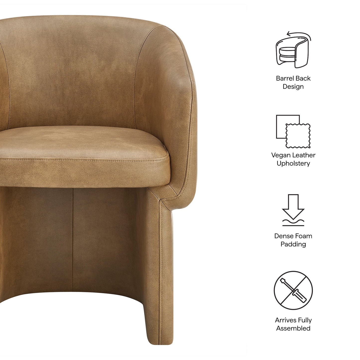 Verity Barrel Back Vegan Leather Dining Chair by Modway EEI-7383 Modern Upholstered Design