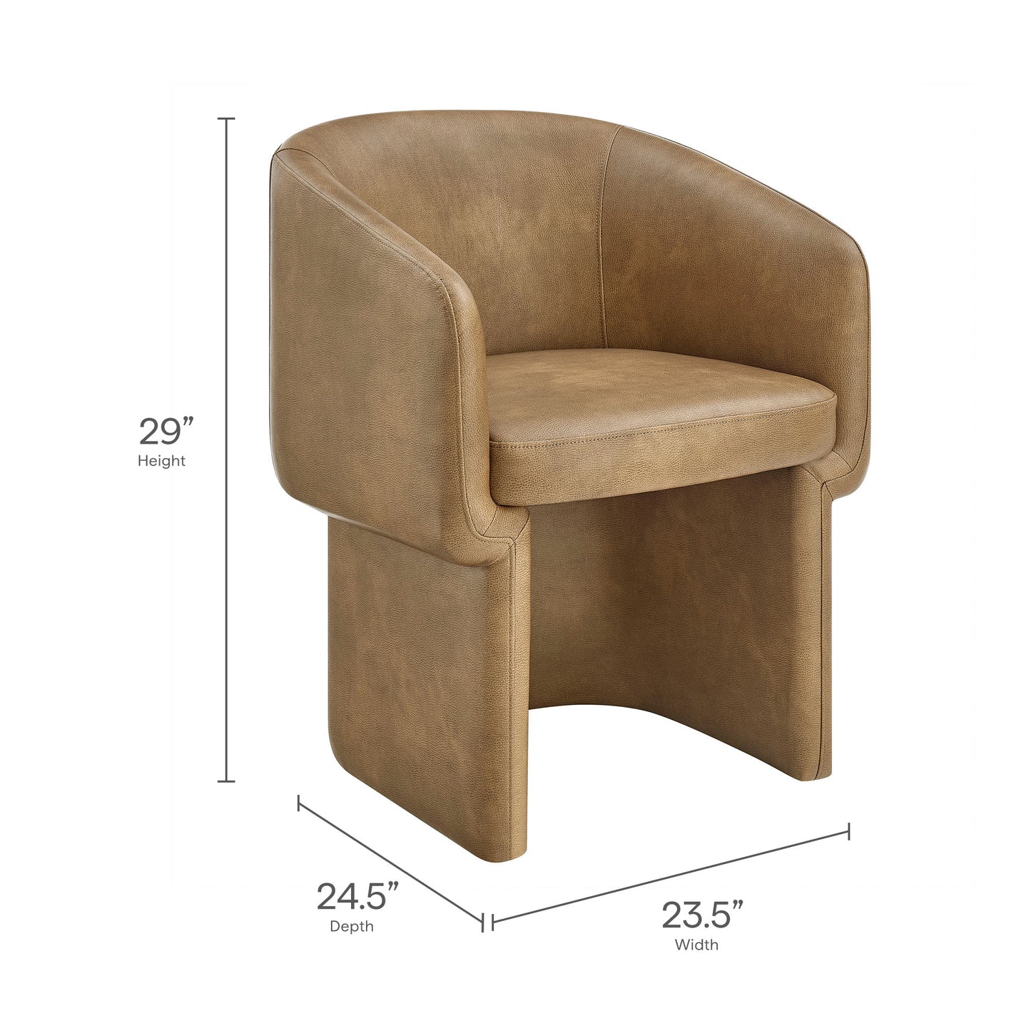Verity Barrel Back Vegan Leather Dining Chair by Modway EEI-7383 Modern Upholstered Design