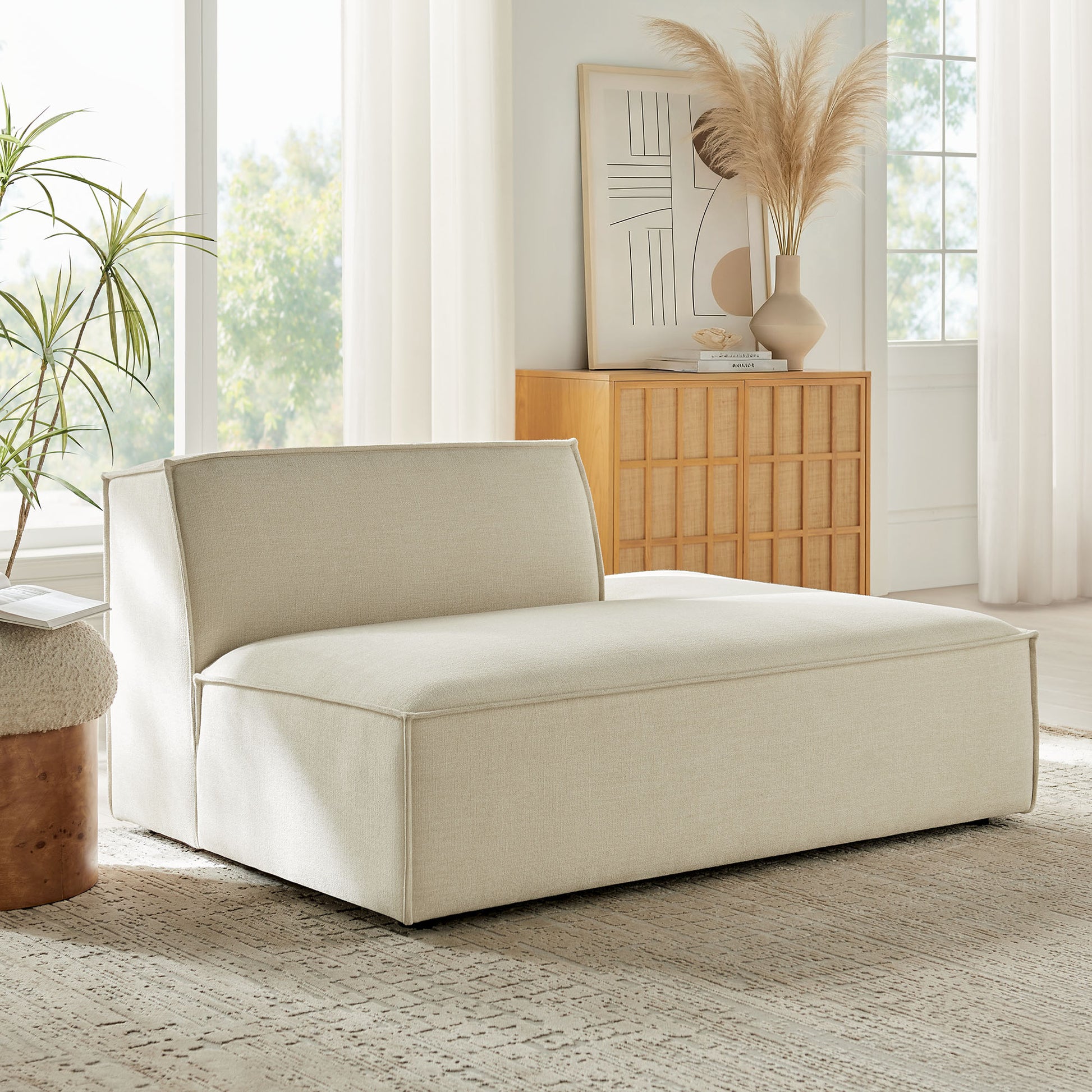 Restore Performance Fabric Upholstered Right-Facing Armless Modular Chaise by Modway