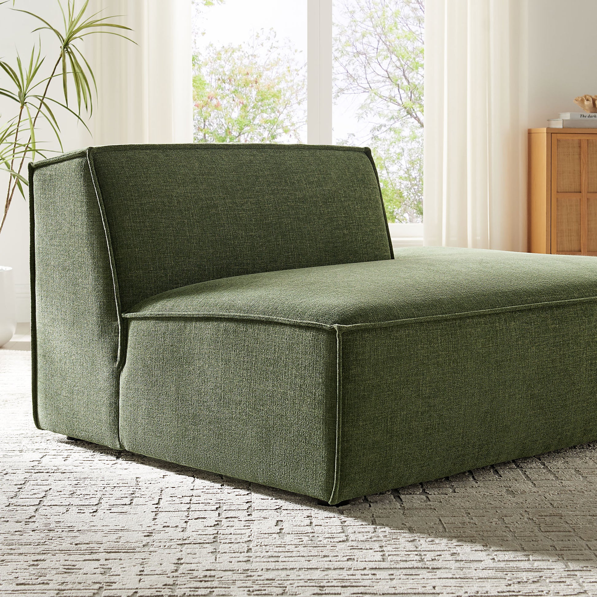 Restore Performance Fabric Upholstered Right-Facing Armless Modular Chaise by Modway