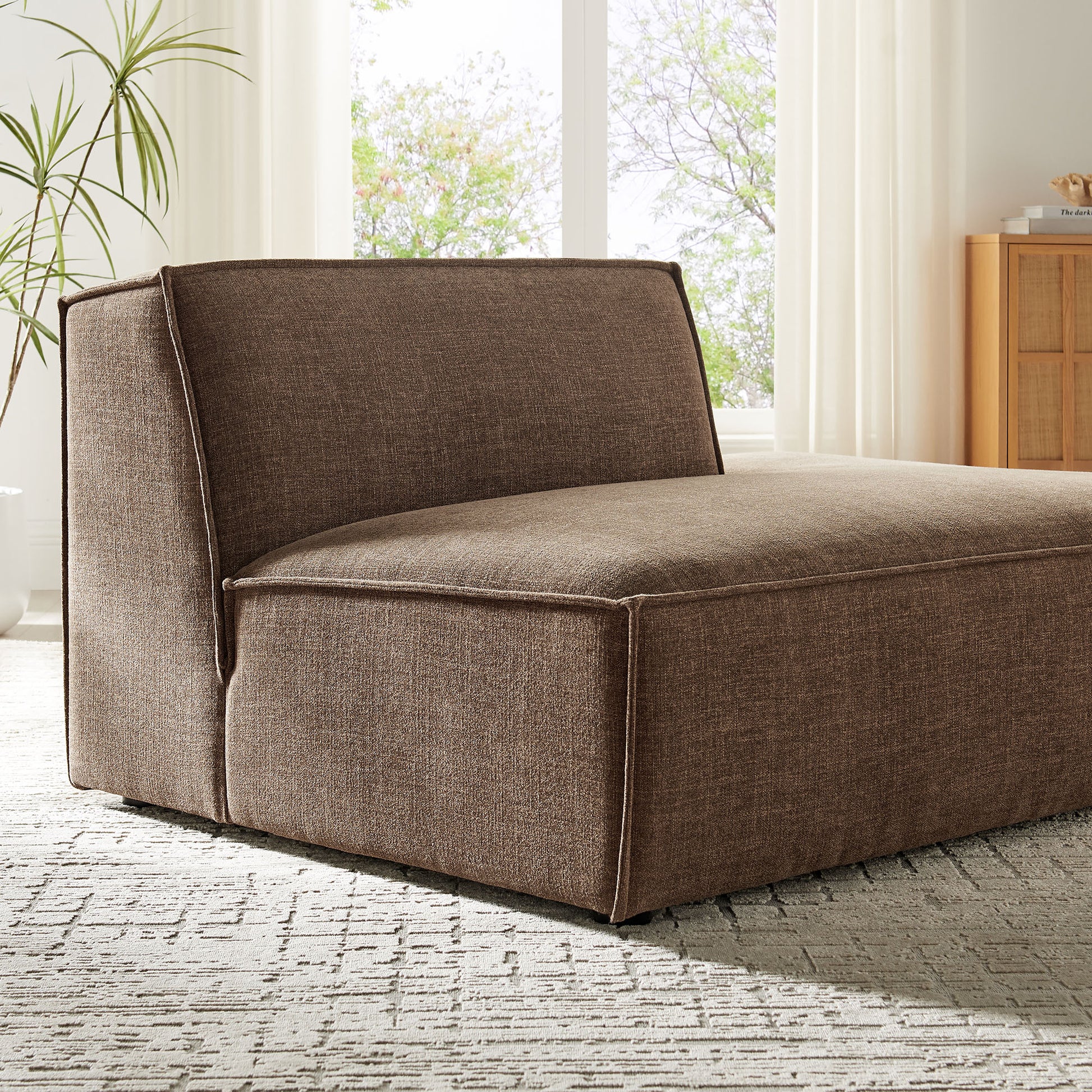 Restore Performance Fabric Upholstered Right-Facing Armless Modular Chaise by Modway
