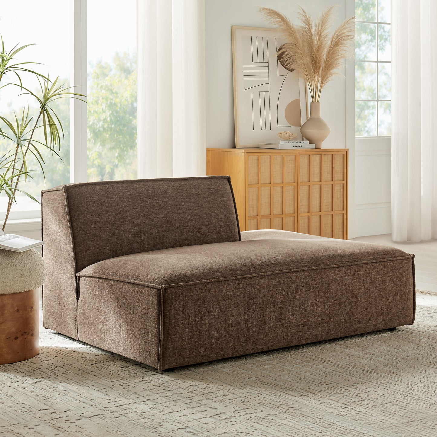 Restore Performance Fabric Upholstered Right-Facing Armless Modular Chaise by Modway