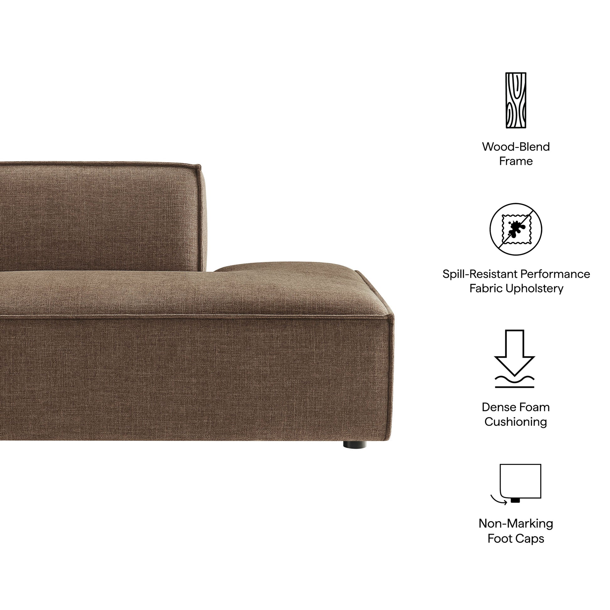 Restore Performance Fabric Upholstered Right-Facing Armless Modular Chaise by Modway
