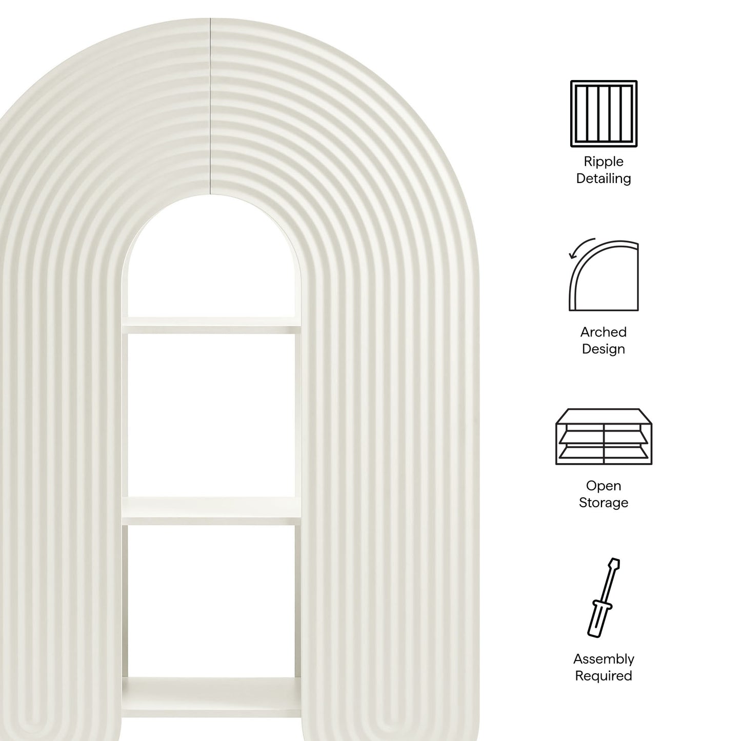 Daydream 58" Arched Bookshelf by Modway EEI-7390 Contemporary Home Storage Display