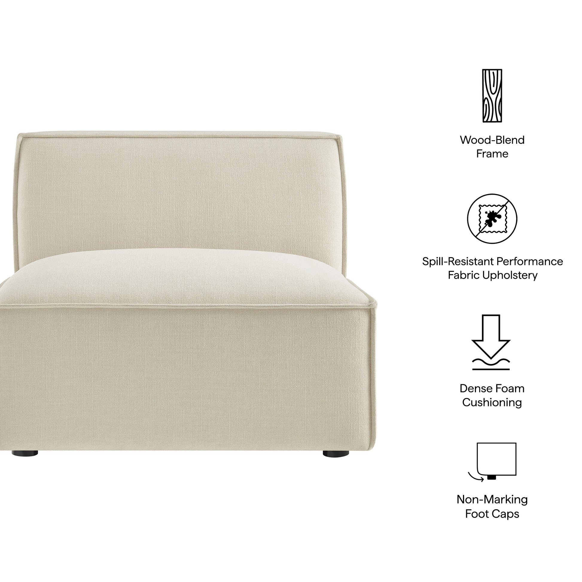 Restore Performance Fabric Upholstered Armless Modular Chair by Modway