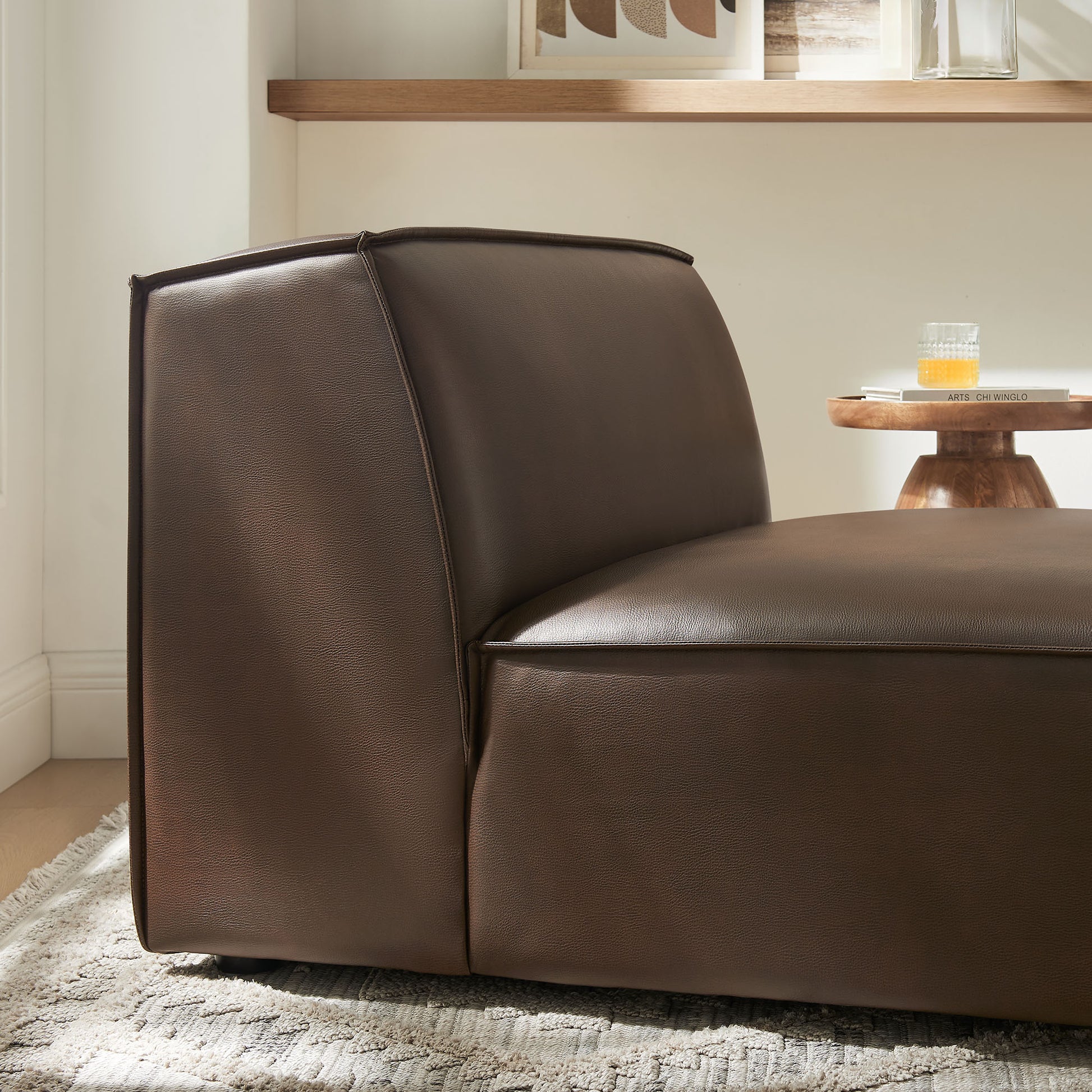 Restore Vegan Leather Armless Modular Chair by Modway