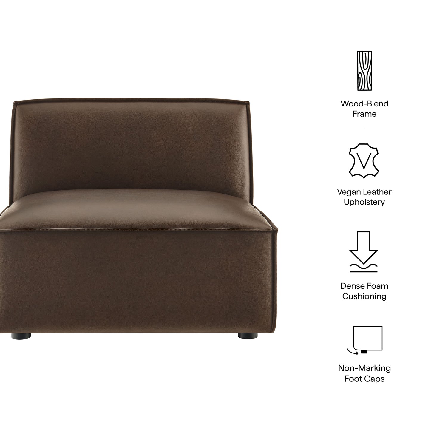 Restore Vegan Leather Armless Modular Chair by Modway