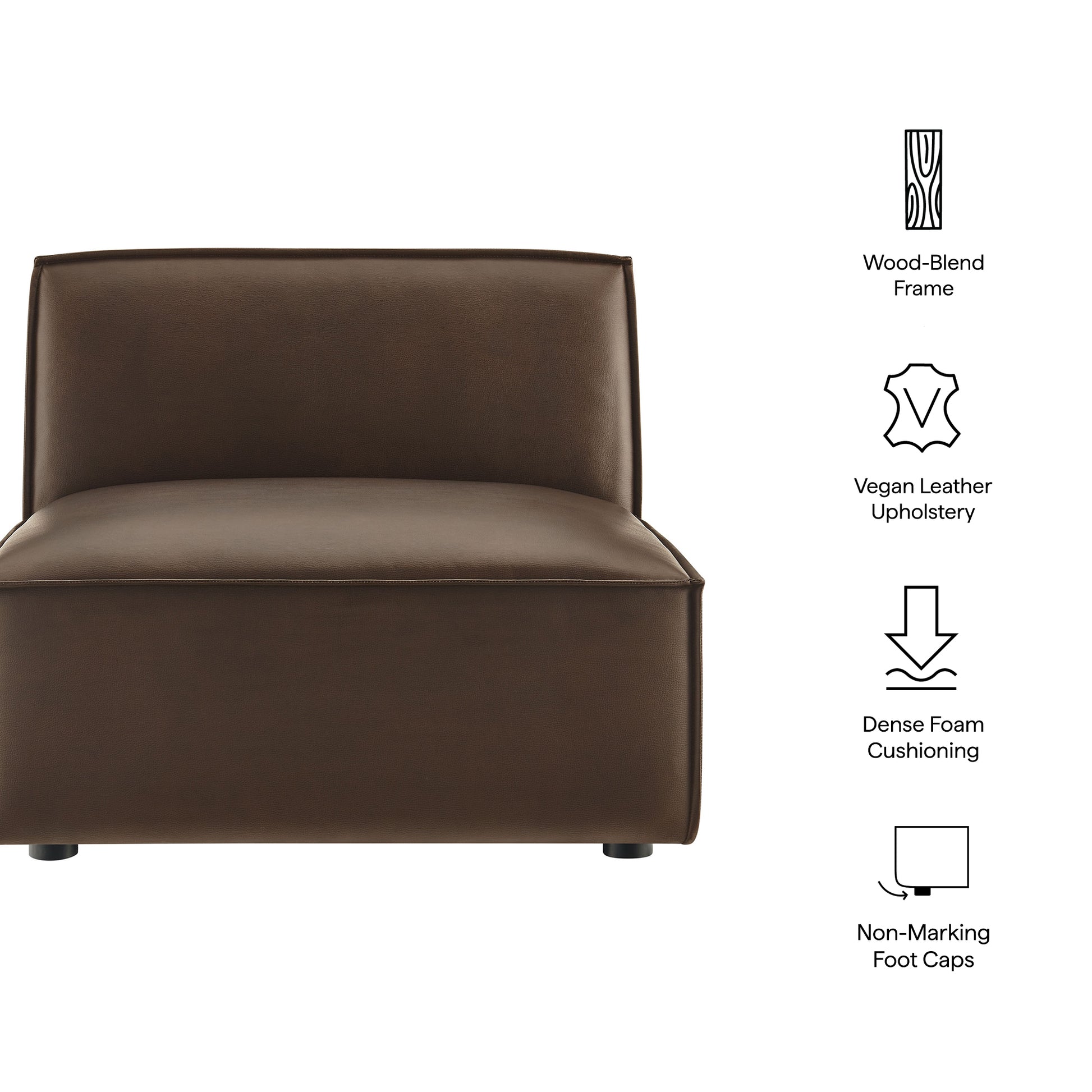 Restore Vegan Leather Armless Modular Chair by Modway