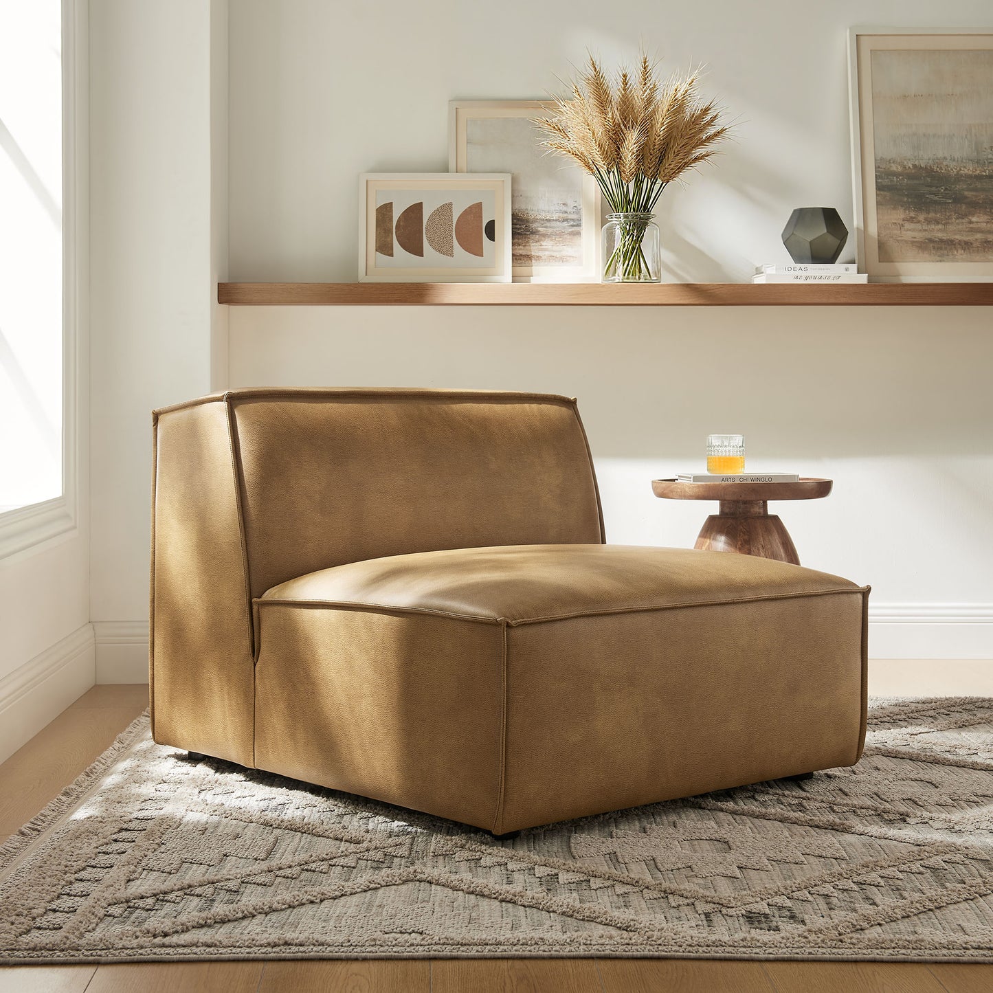 Restore Vegan Leather Armless Modular Chair by Modway