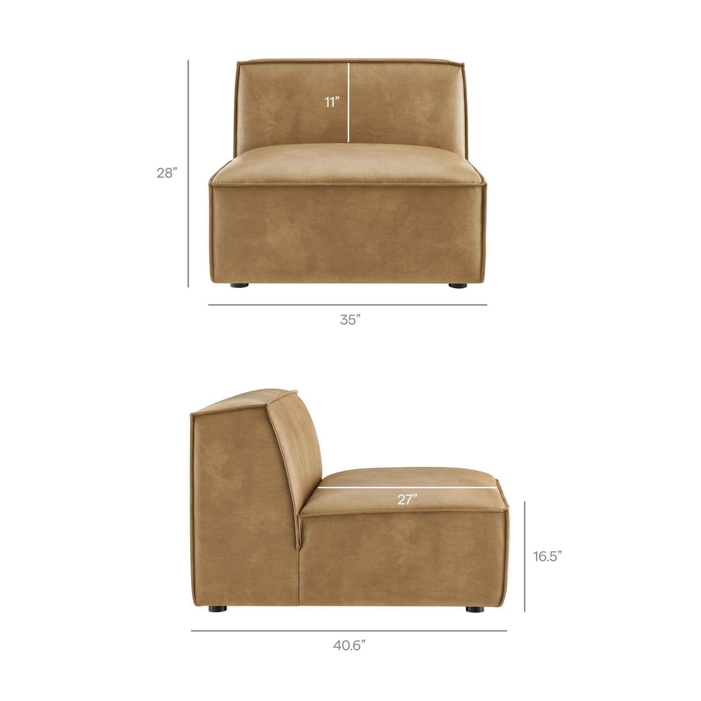 Restore Vegan Leather Armless Modular Chair by Modway