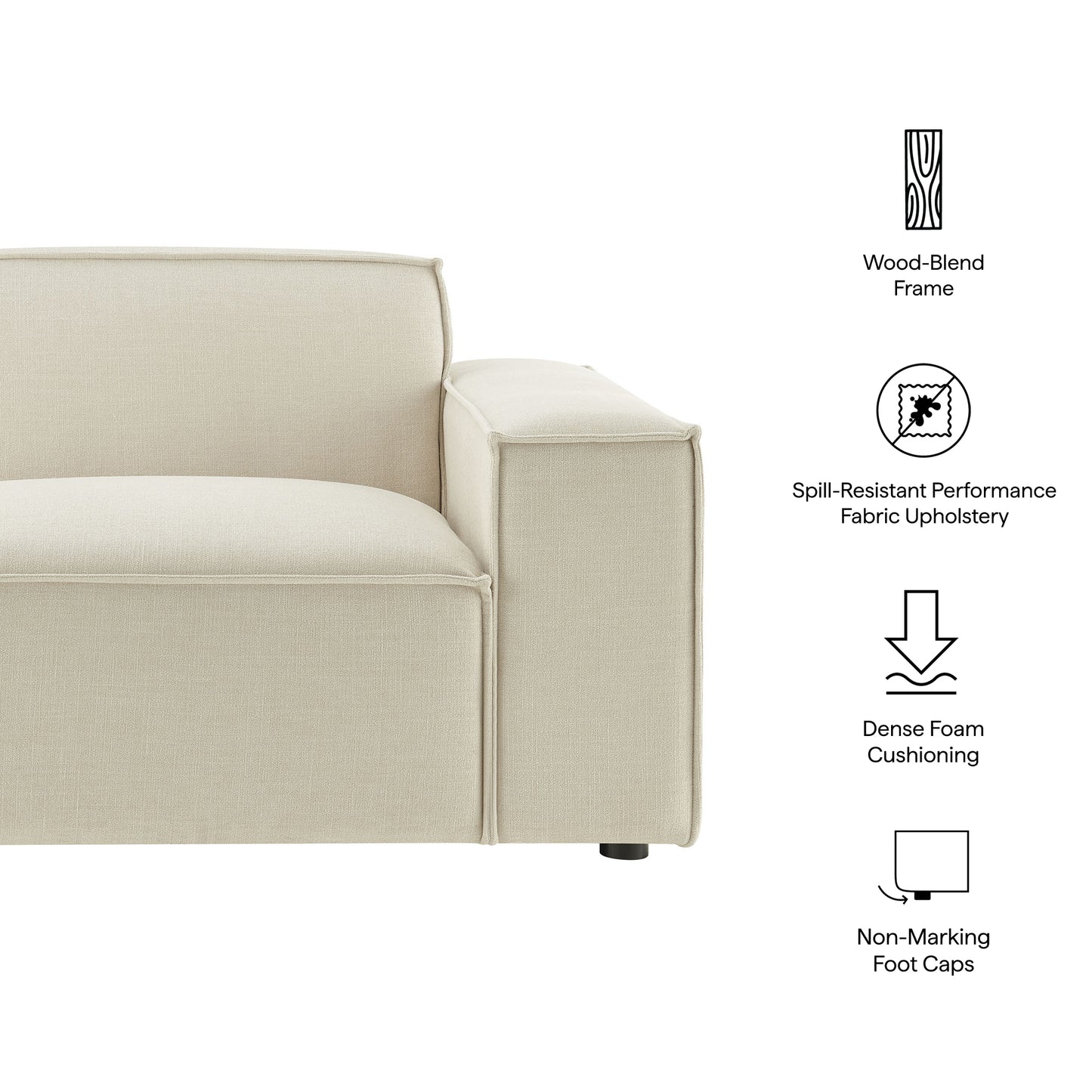 Restore Performance Fabric Upholstered Right-Facing Modular Lounge Chair by Modway