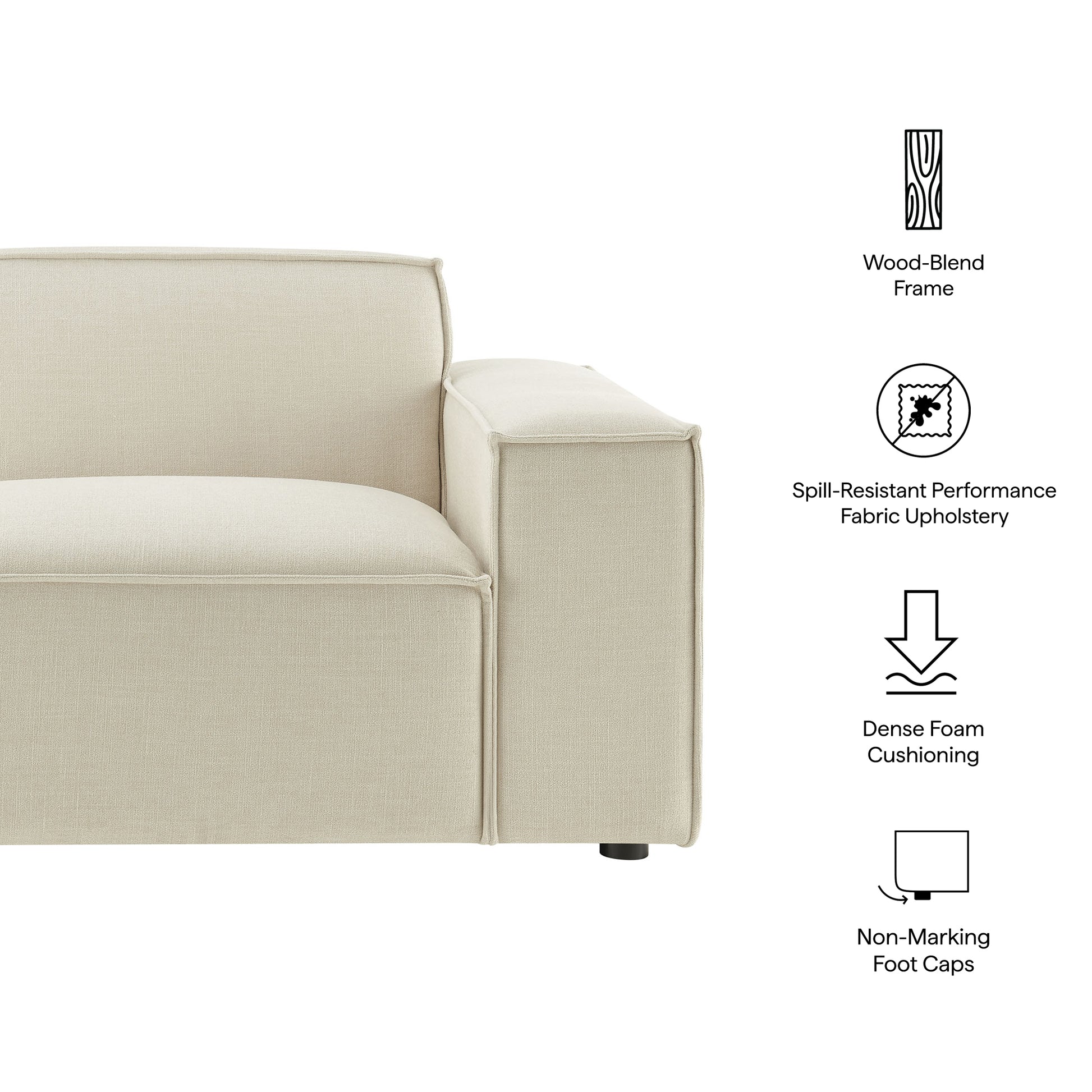 Restore Performance Fabric Upholstered Right-Facing Modular Lounge Chair by Modway