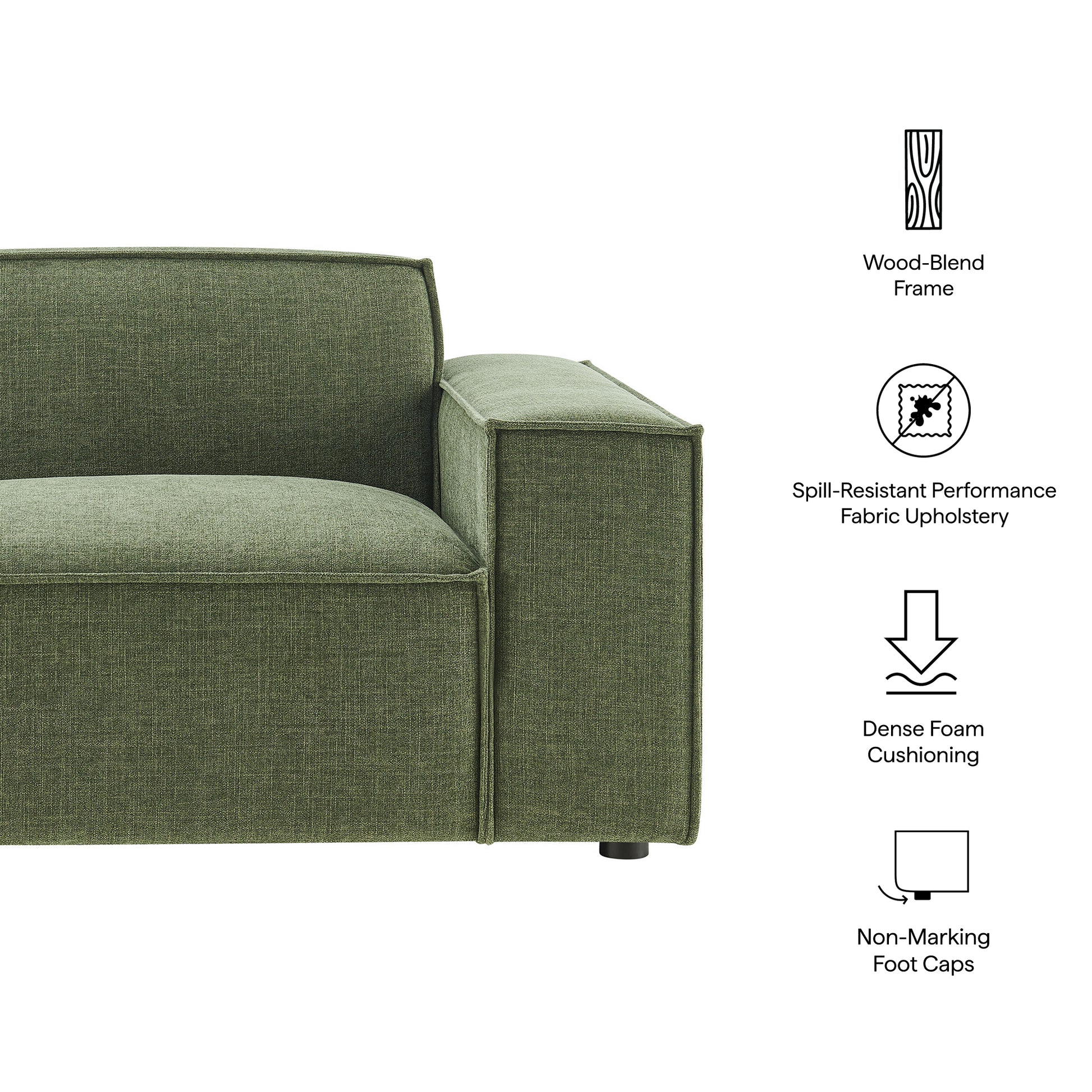 Restore Performance Fabric Upholstered Right-Facing Modular Lounge Chair by Modway
