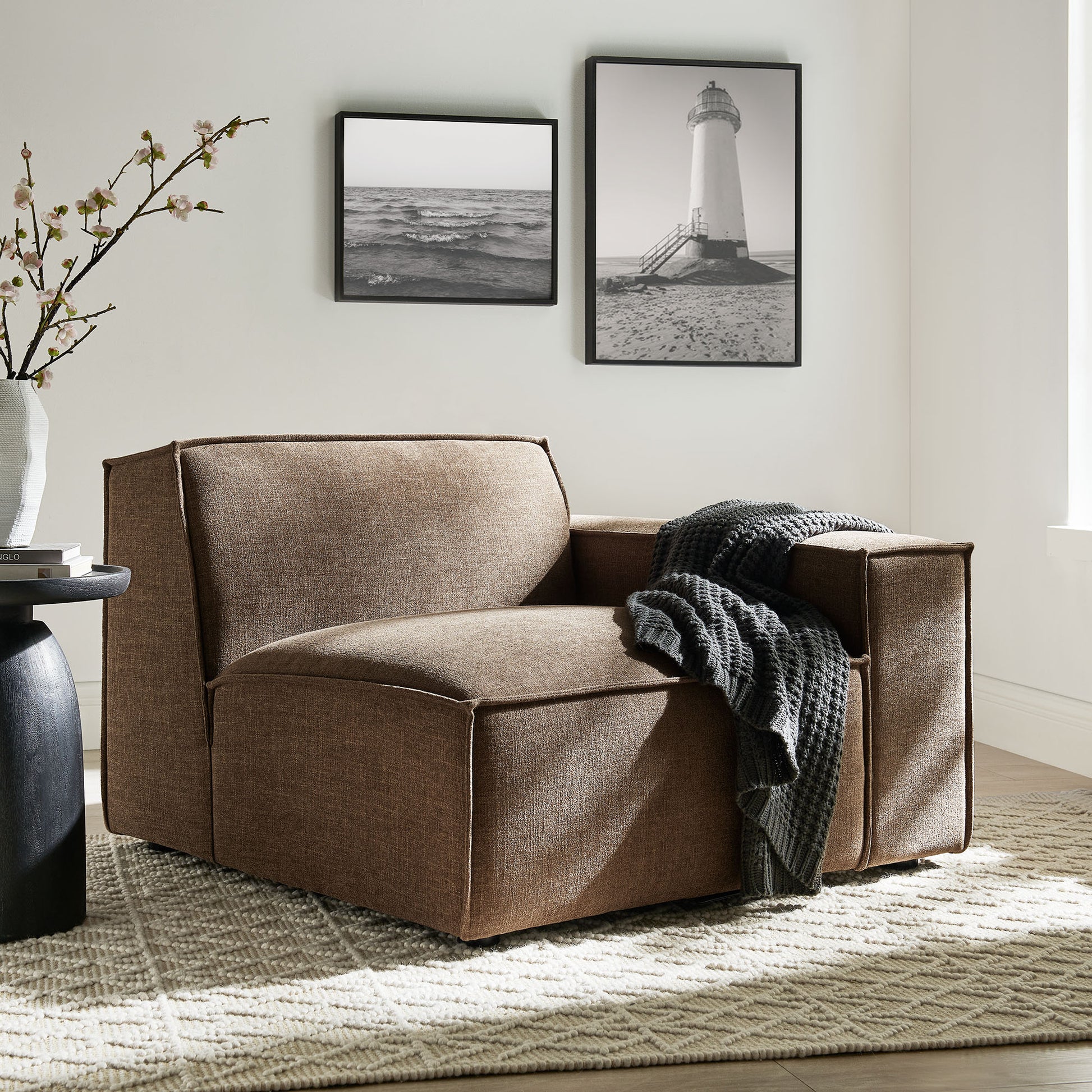 Restore Performance Fabric Upholstered Right-Facing Modular Lounge Chair by Modway