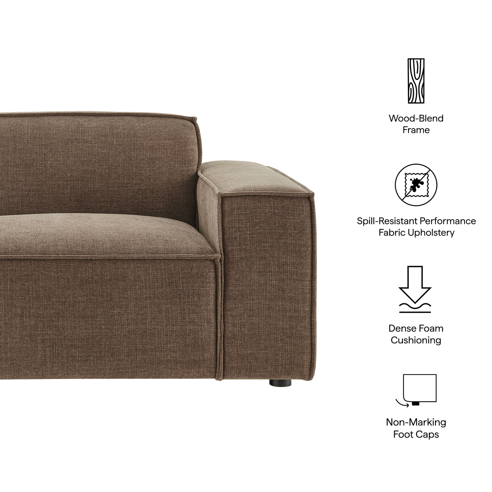 Restore Performance Fabric Upholstered Right-Facing Modular Lounge Chair by Modway