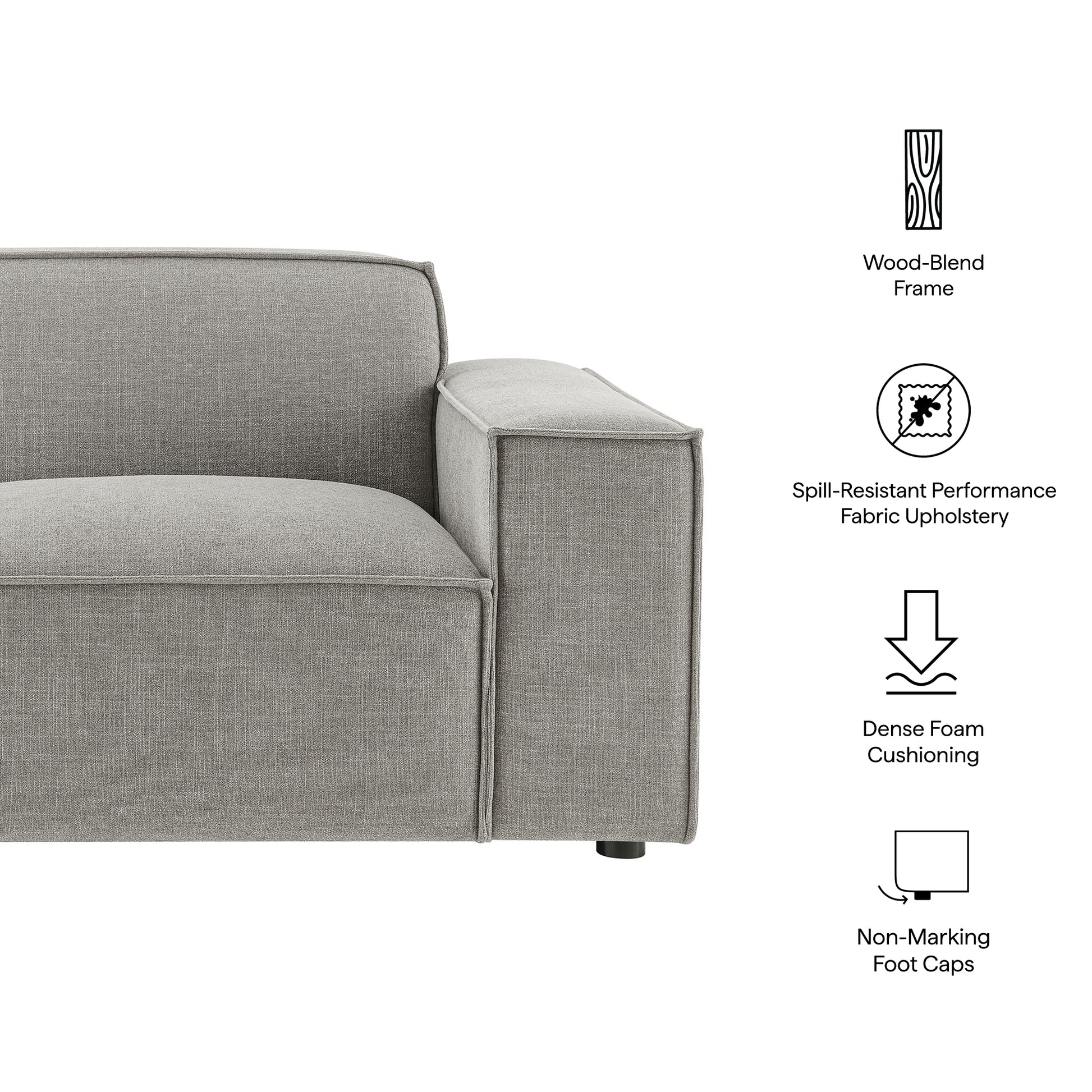 Restore Performance Fabric Upholstered Right-Facing Modular Lounge Chair by Modway