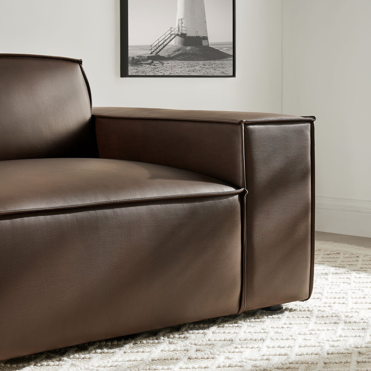 Restore Vegan Leather Right-Facing Modular Lounge Chair by Modway