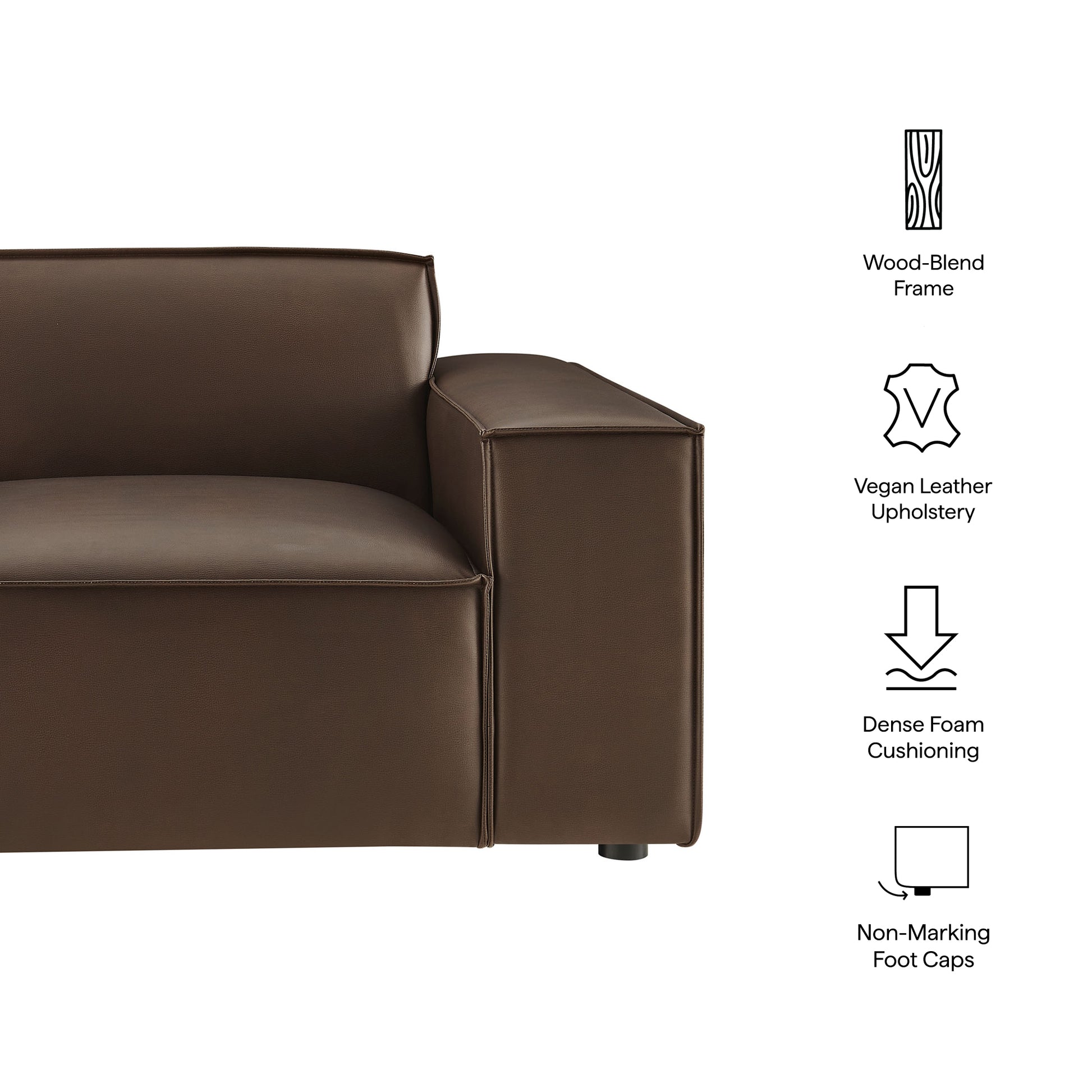 Restore Vegan Leather Right-Facing Modular Lounge Chair by Modway