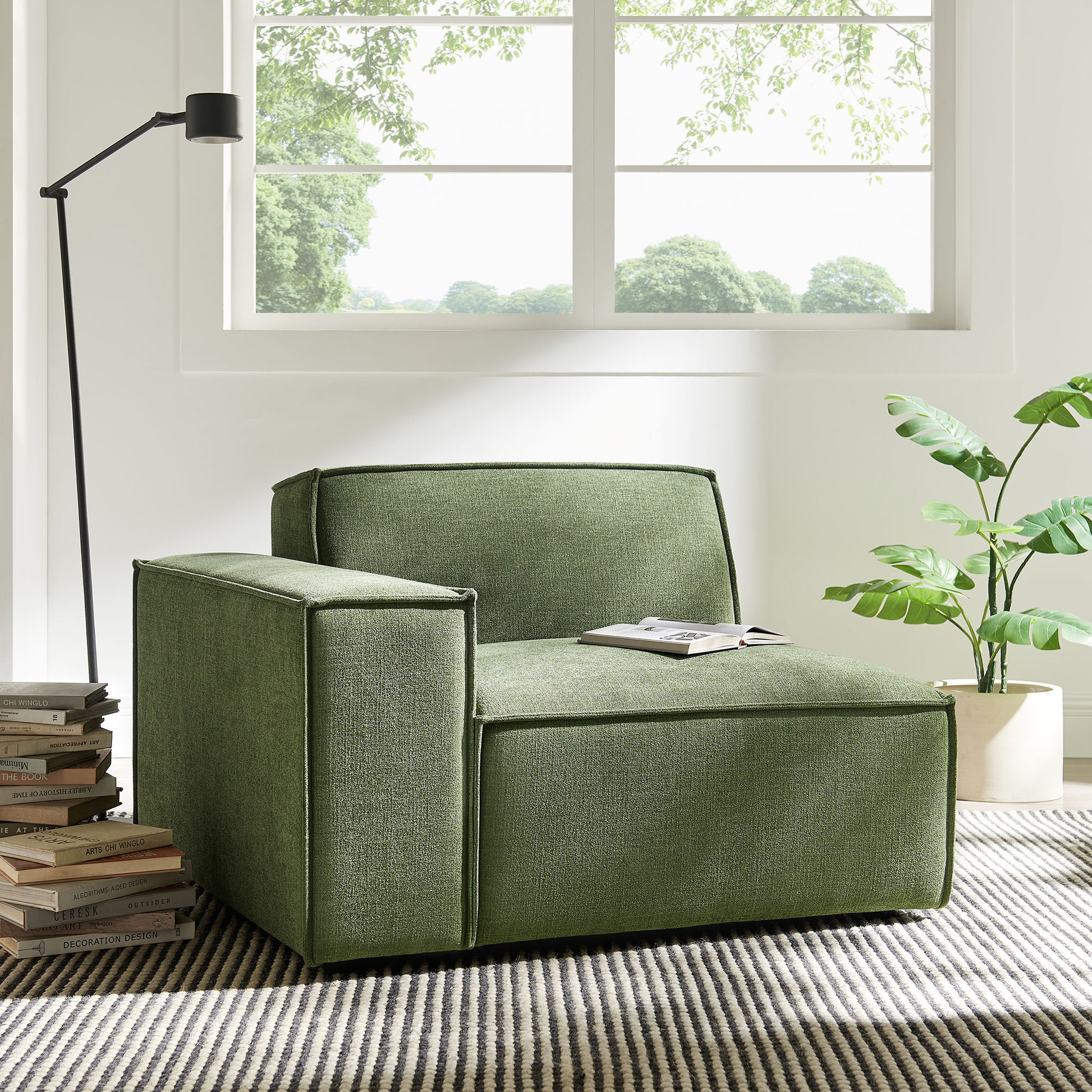 Restore Performance Fabric Upholstered Left-Facing Modular Lounge Chair by Modway