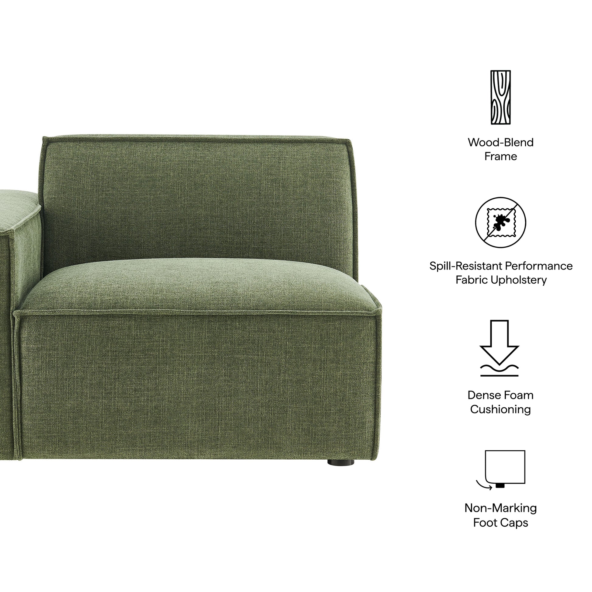 Restore Performance Fabric Upholstered Left-Facing Modular Lounge Chair by Modway