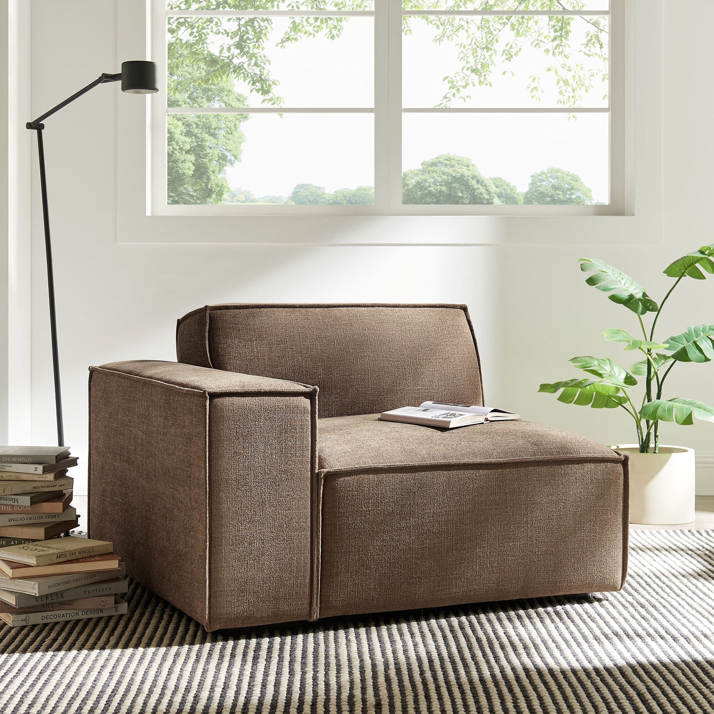Restore Performance Fabric Upholstered Left-Facing Modular Lounge Chair by Modway