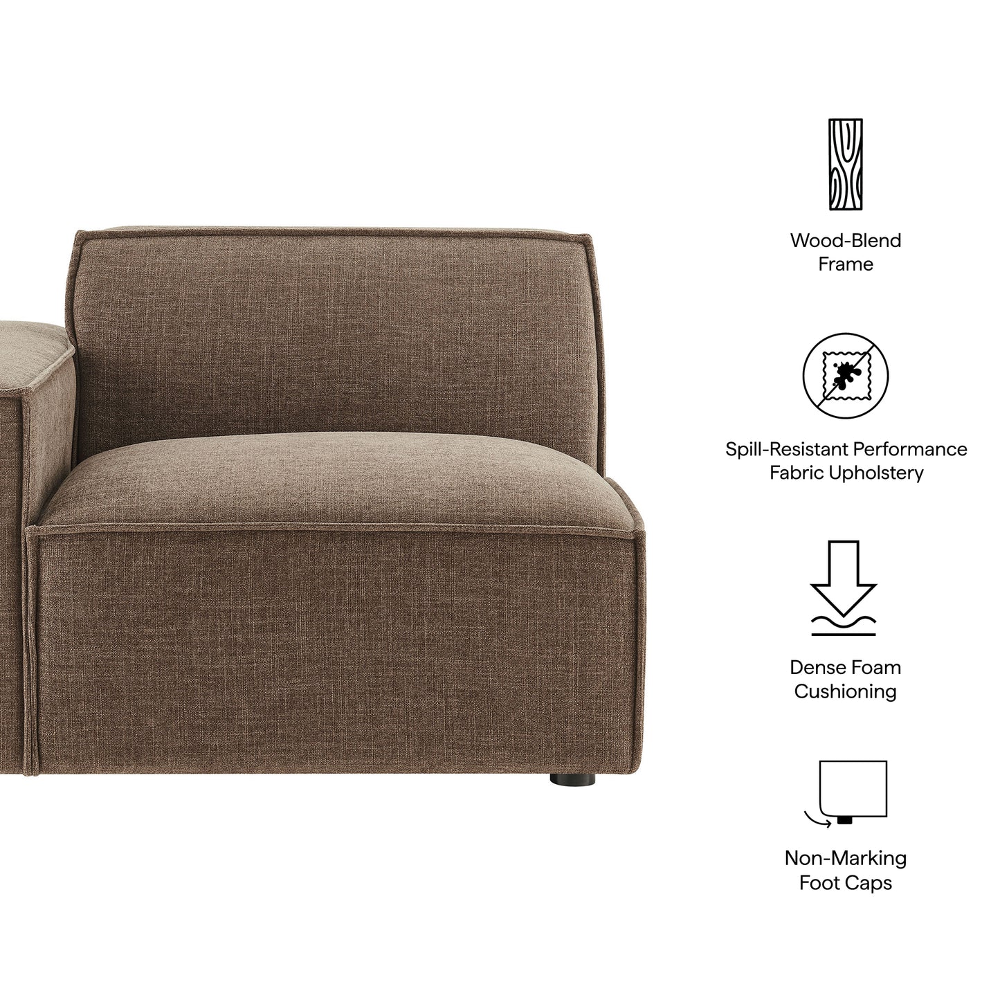 Restore Performance Fabric Upholstered Left-Facing Modular Lounge Chair by Modway