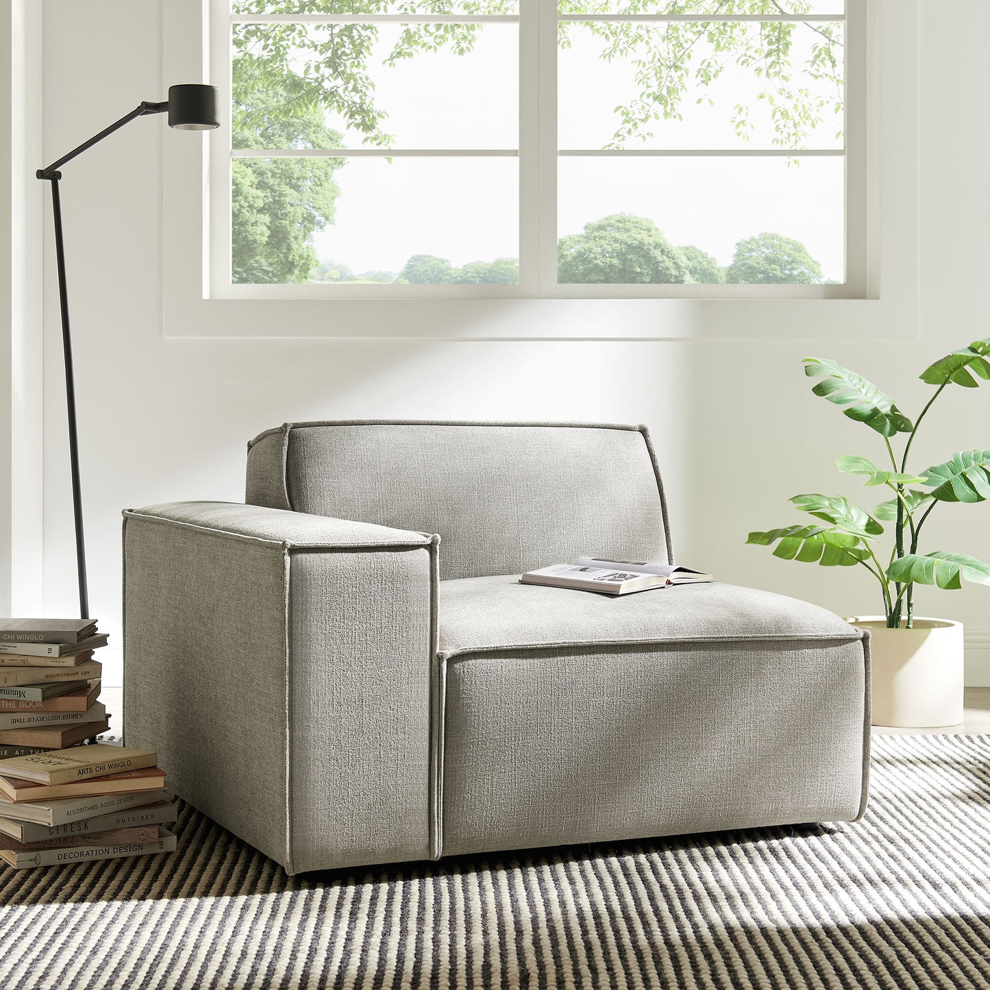 Restore Performance Fabric Upholstered Left-Facing Modular Lounge Chair by Modway