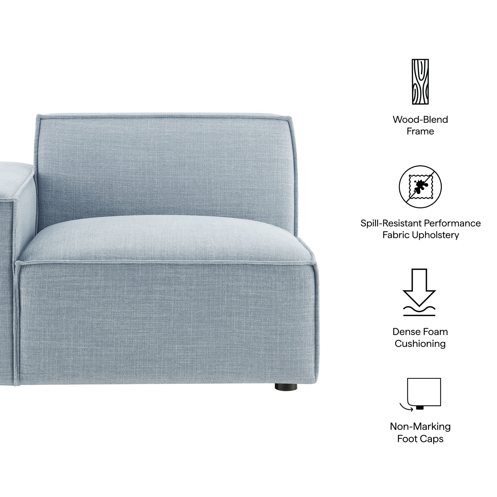 Restore Performance Fabric Upholstered Left-Facing Modular Lounge Chair by Modway