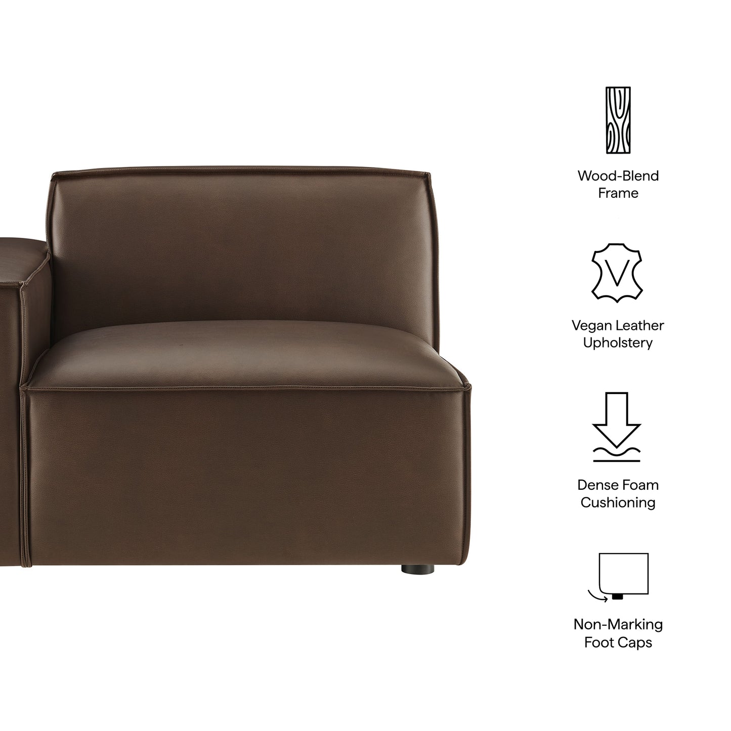 Restore Vegan Leather Left-Facing Modular Lounge Chair by Modway