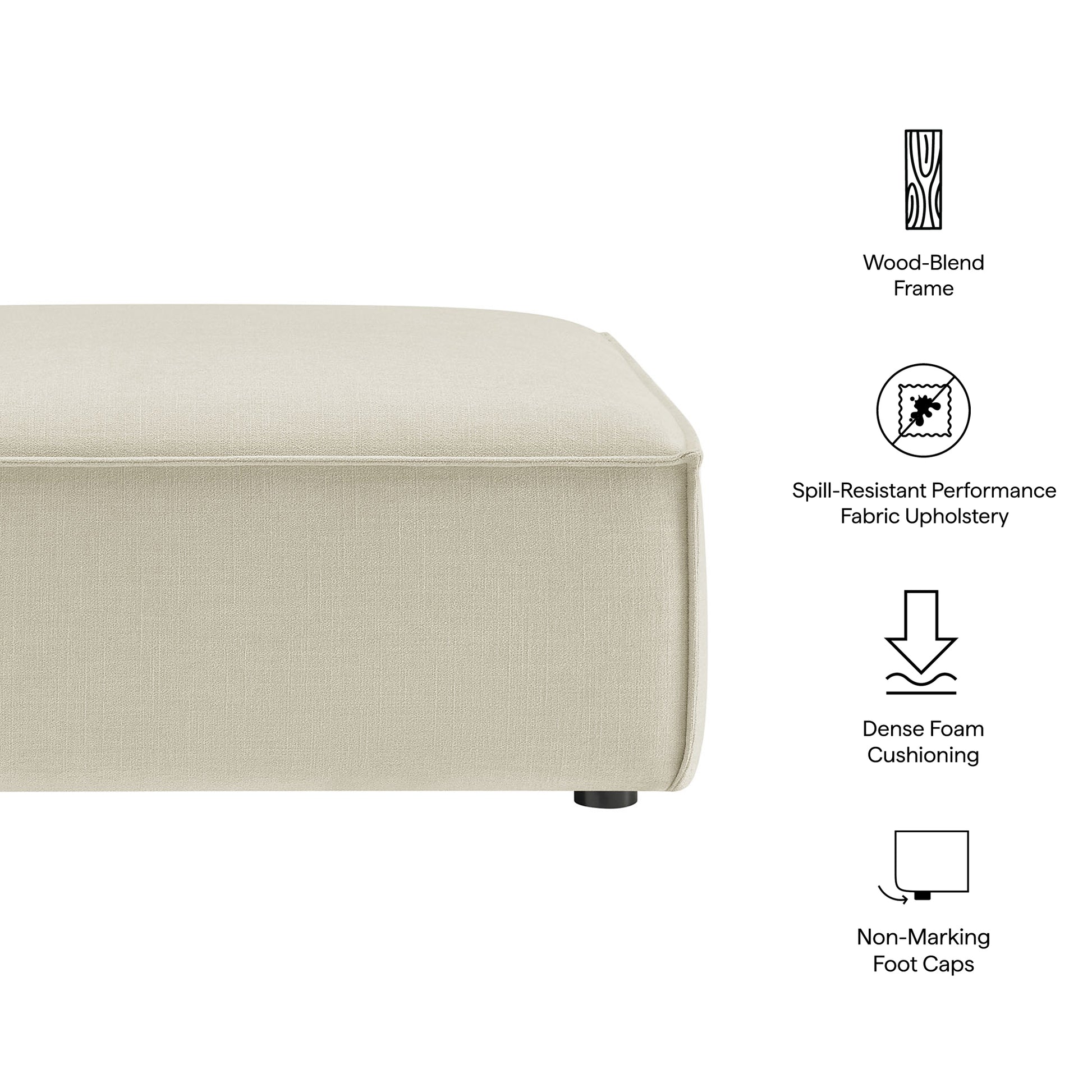 Restore Performance Fabric Upholstered Modular Ottoman by Modway