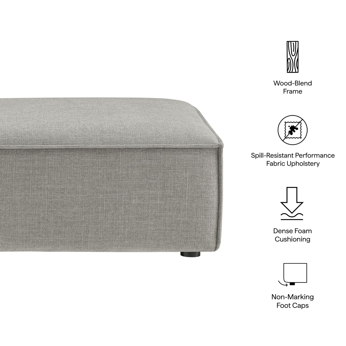 Restore Performance Fabric Upholstered Modular Ottoman by Modway