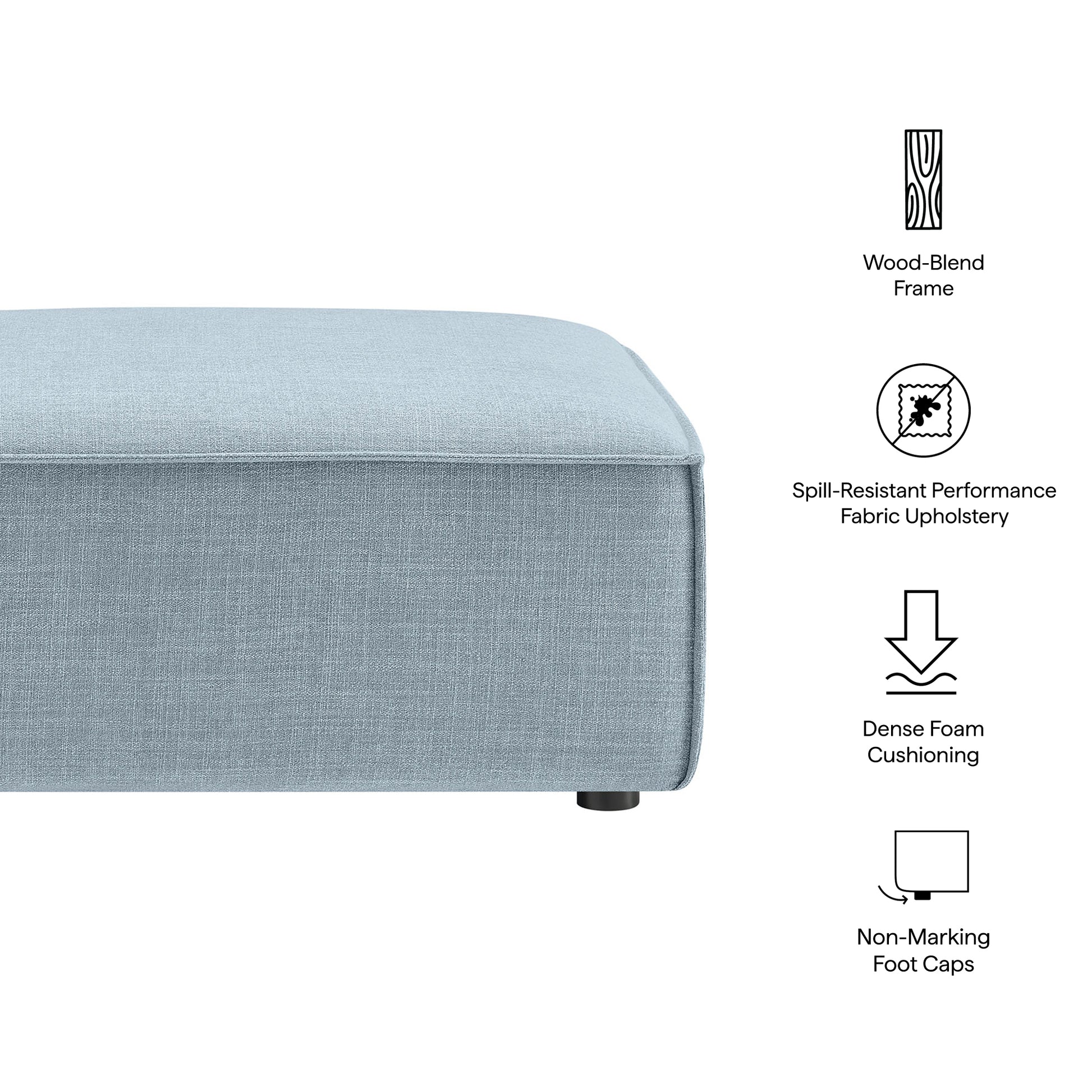 Restore Performance Fabric Upholstered Modular Ottoman by Modway
