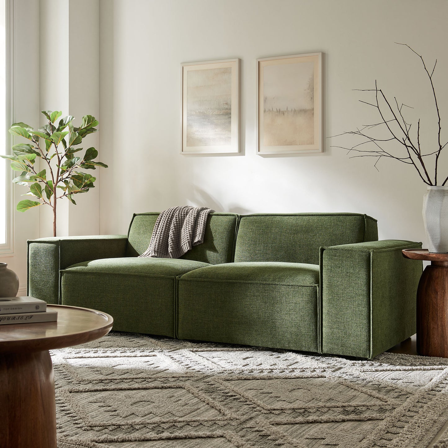 Restore 2-Piece Performance Fabric Upholstered Modular Loveseat by Modway