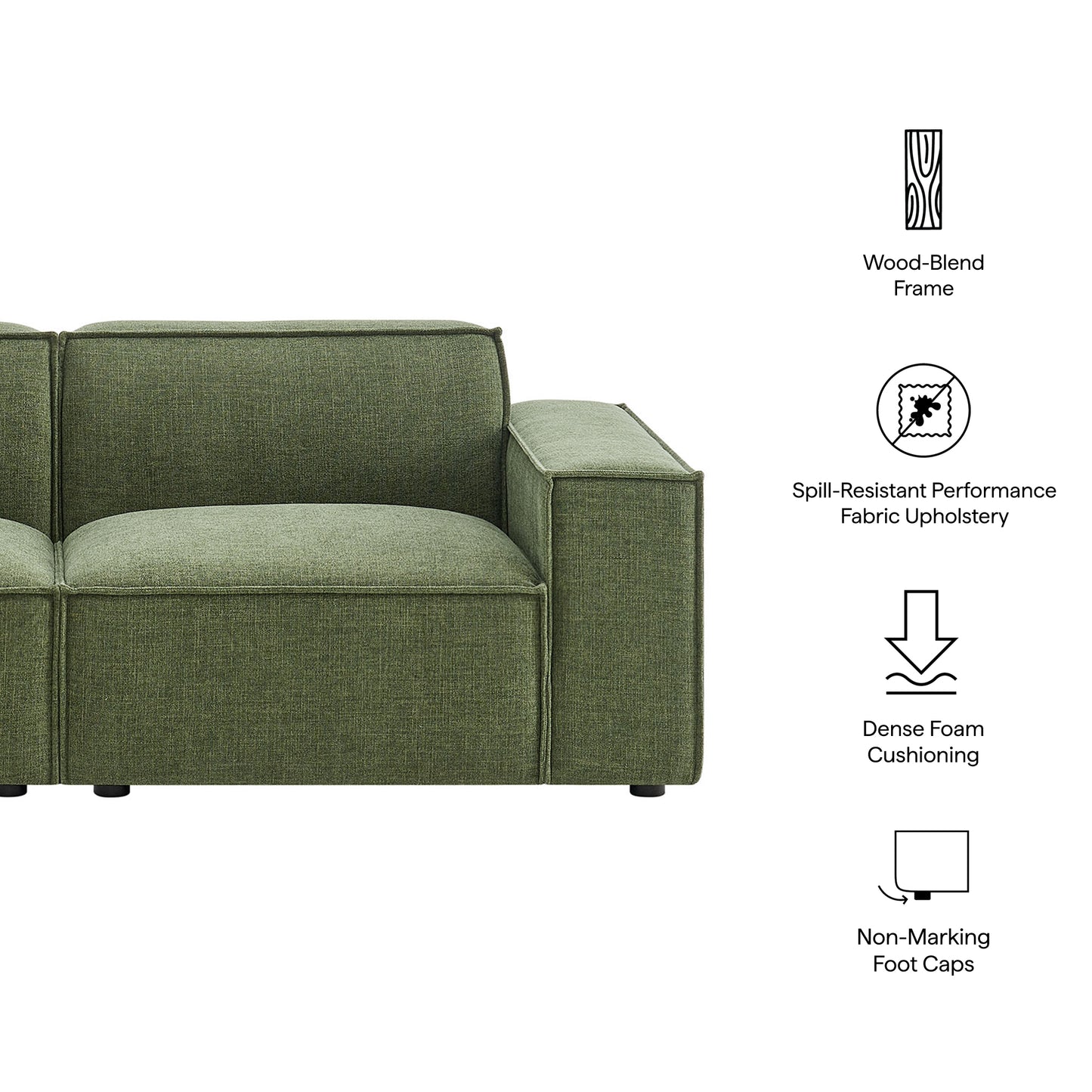 Restore 2-Piece Performance Fabric Upholstered Modular Loveseat by Modway