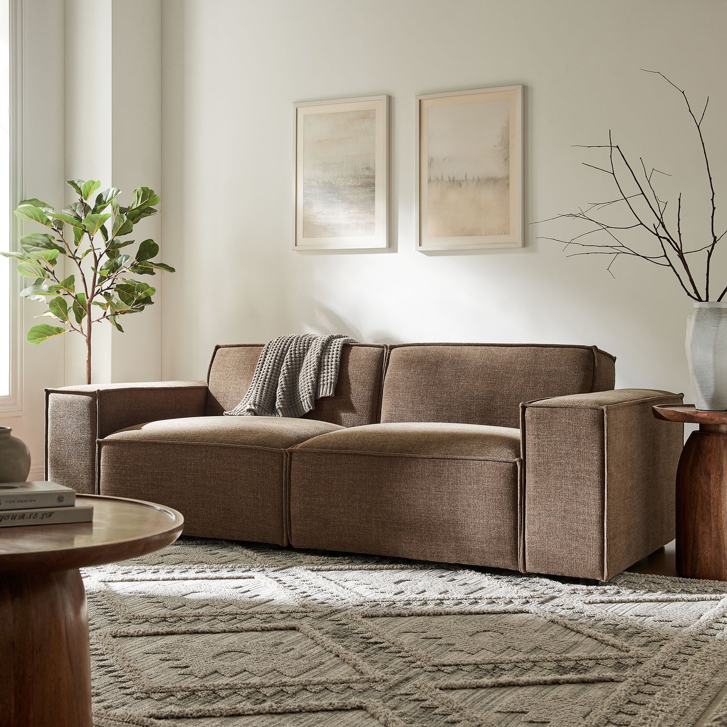 Restore 2-Piece Performance Fabric Upholstered Modular Loveseat by Modway