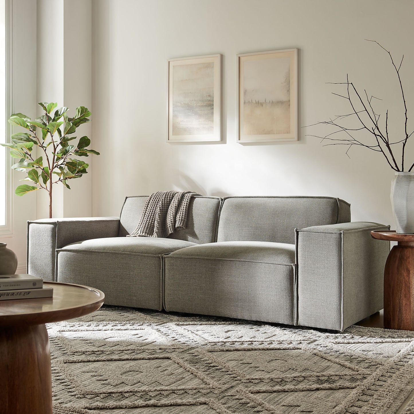Restore 2-Piece Performance Fabric Upholstered Modular Loveseat by Modway