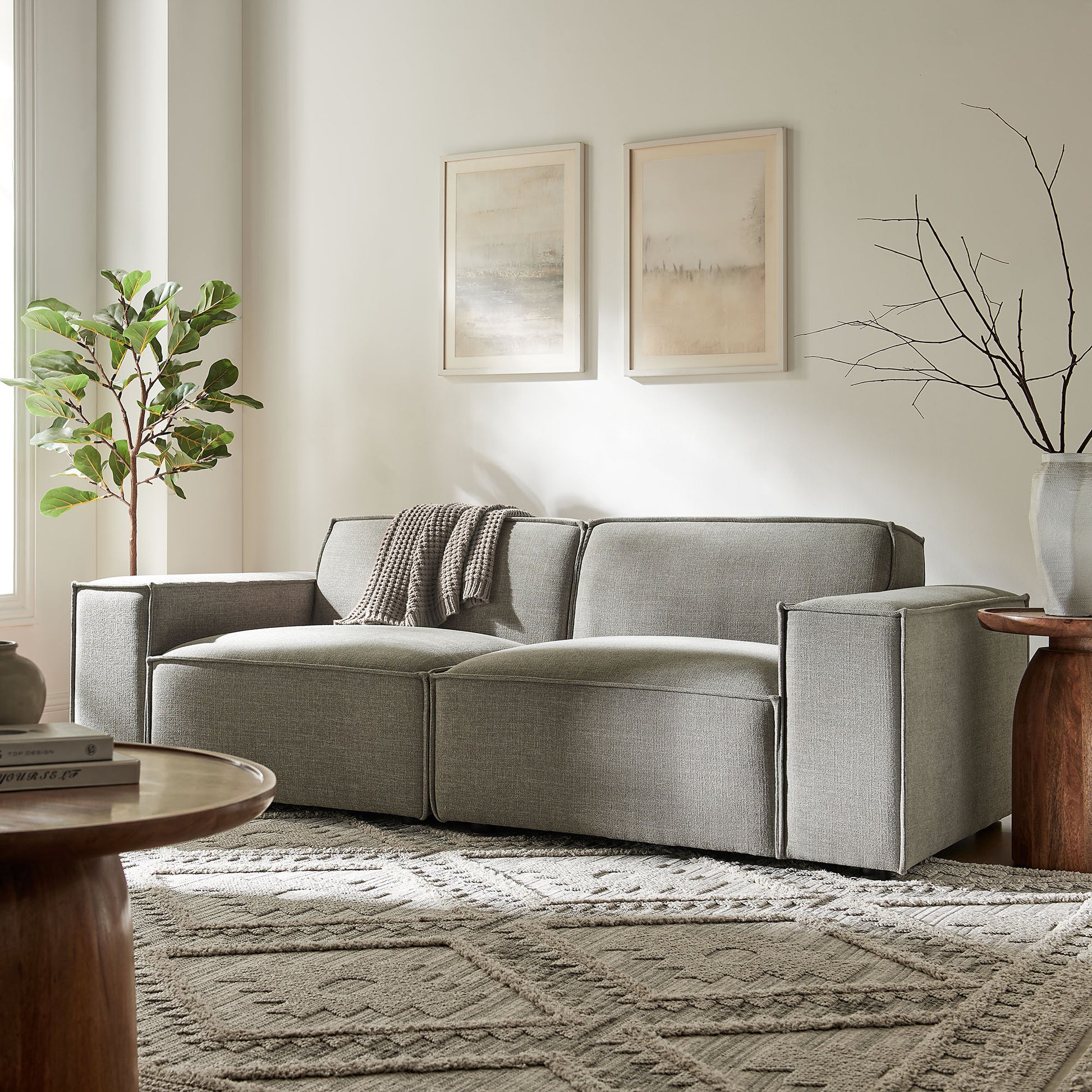Restore 2-Piece Performance Fabric Upholstered Modular Loveseat by Modway