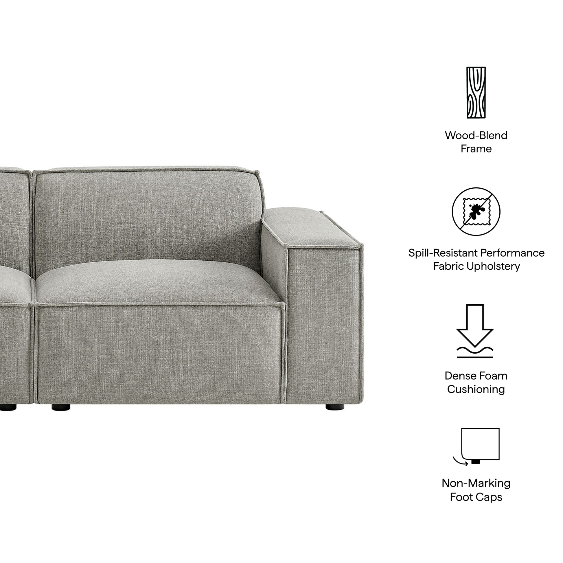 Restore 2-Piece Performance Fabric Upholstered Modular Loveseat by Modway