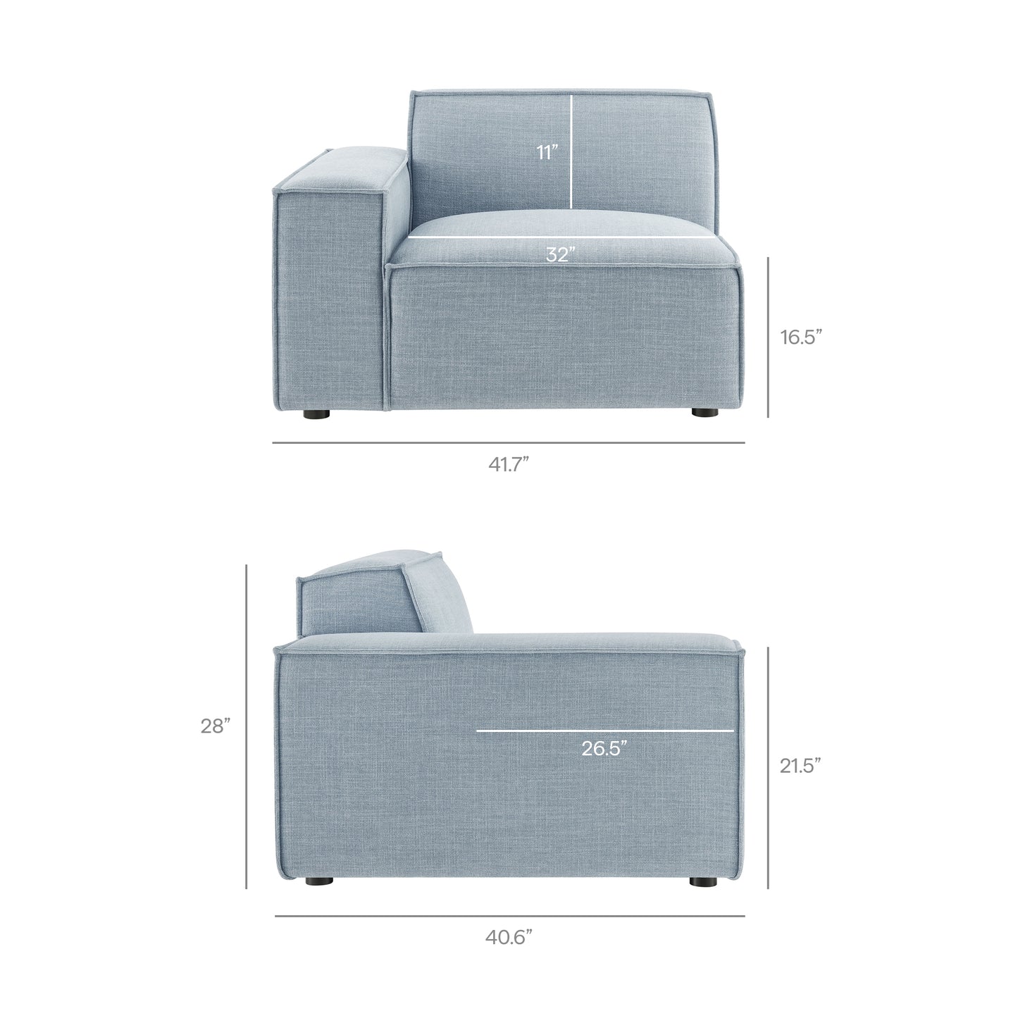 Restore 2-Piece Performance Fabric Upholstered Modular Loveseat by Modway