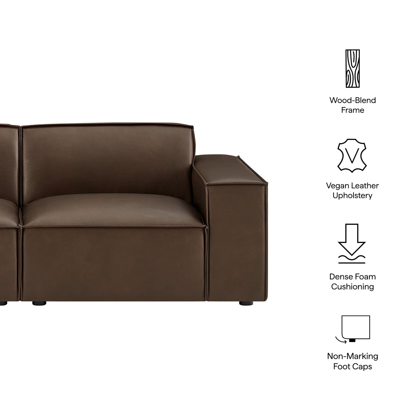 Restore 2-Piece Vegan Leather Modular Loveseat by Modway