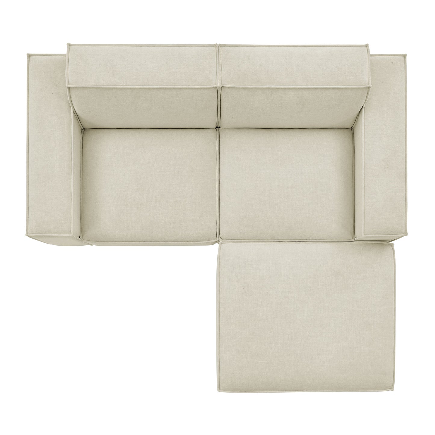 Restore 3-Piece Performance Fabric Upholstered Modular Loveseat with Ottoman by Modway